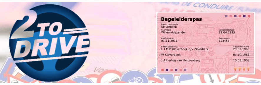 2toDrive pas begeleider rijbewijs vanaf 17 jaar Nederland